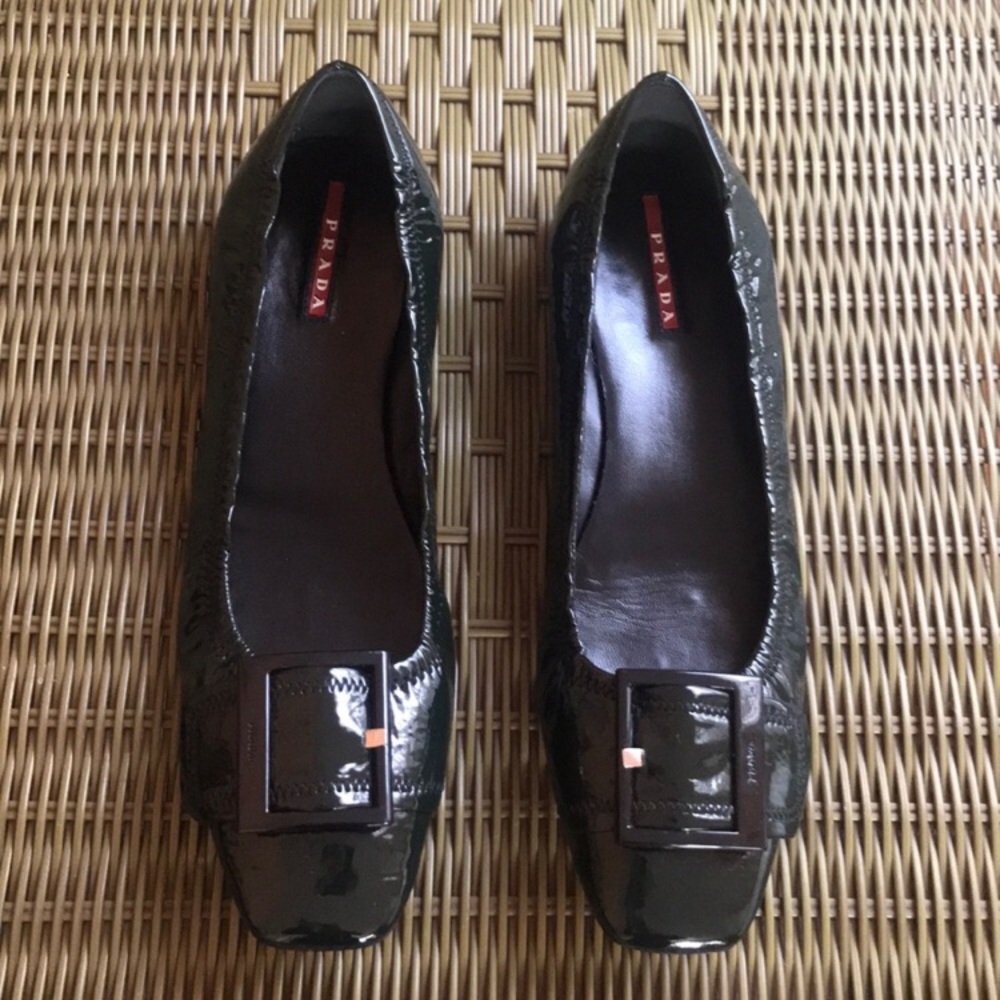 Prada Ballet Flats Dark Green Size 10